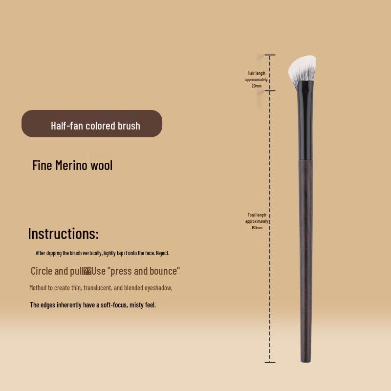 

Набір косметичних пензлів з бамбука: Набір пензлів для тіней та розтушовування з тваринного ворсу, Малий/Великий розміри