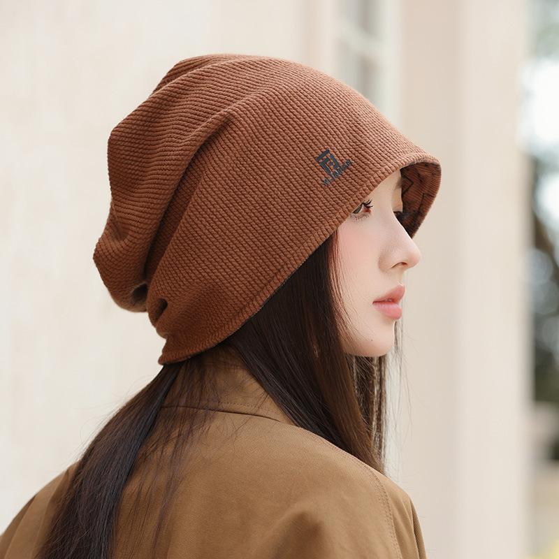 Wool Hat for Women American Casual and Versatile Cold Hat on Both Sides Can Wear Knitted Hats with A Large Head Circumference To Show Small Face