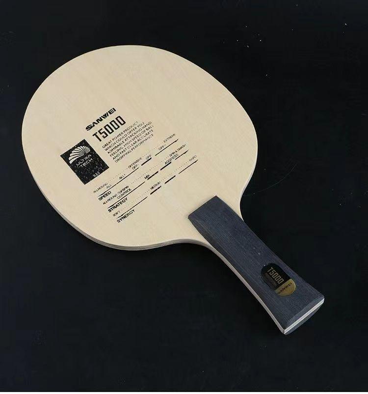 SANWEI T5000 Carbon Table Tennis Paddle: 5-Ply Wood, 2-Ply Carbon, for Beginners and Intermediate Loop Attackers.