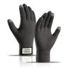 Autumn And Winter Men Padded Thicken Jacquard Touchscreen Gloves Warm Wool Gloves for Cold Weather