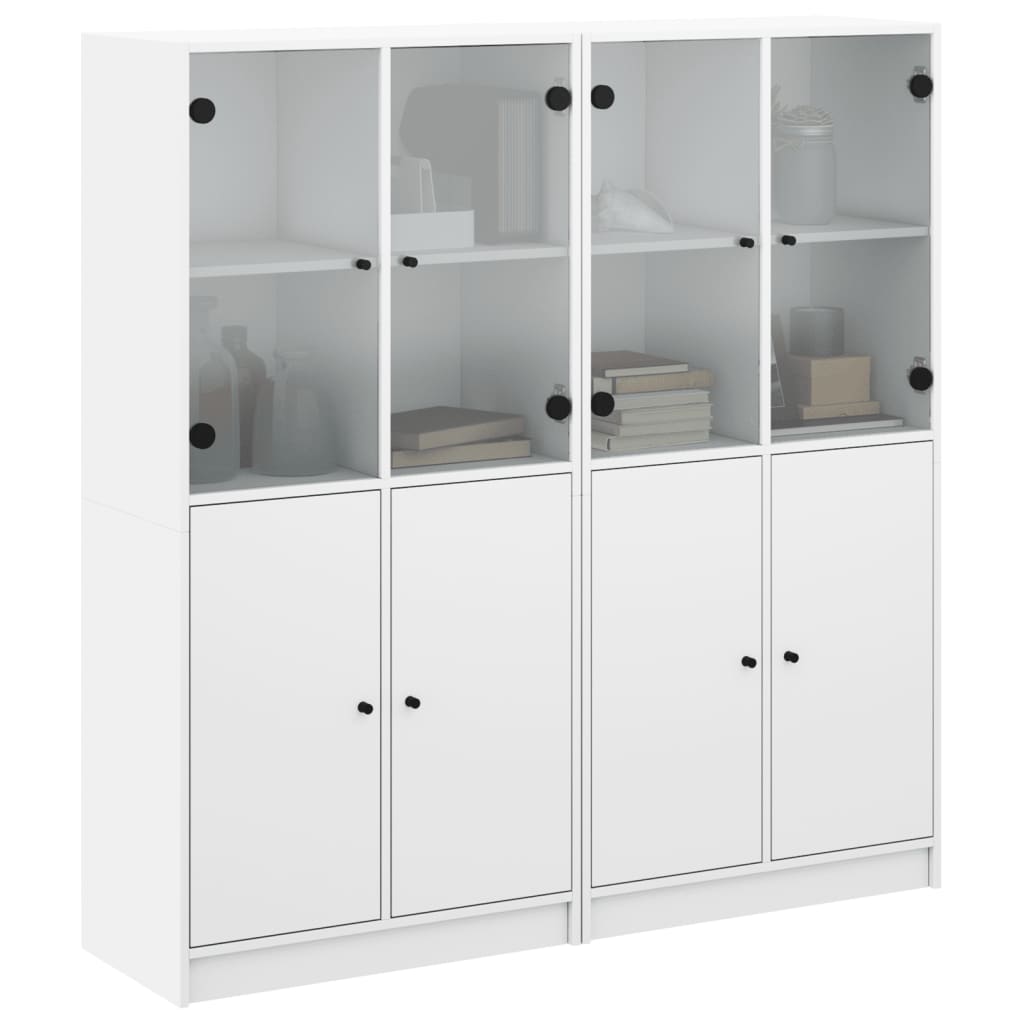 Vidaxl Biblioteczka Z Drzwiczkami, Biała, 136X37X142 Cm