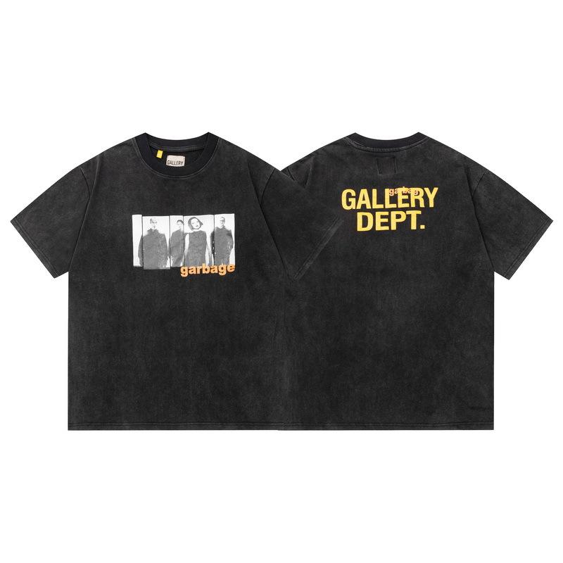 Wholesale GALLERY DEPT washed old short-sleeved beauty tide retro skull print couple loose T-shirt summer