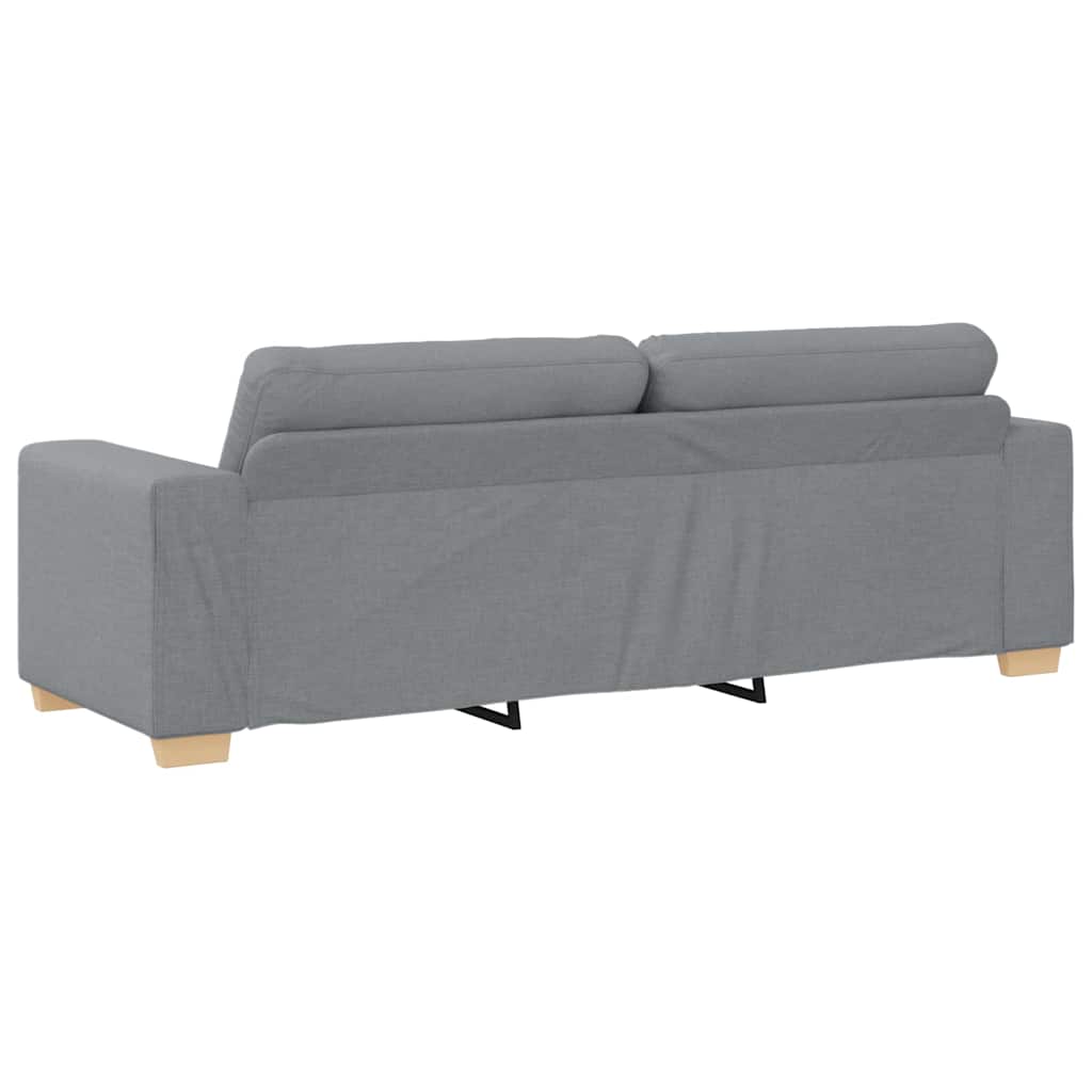 3 Seater Sofa Light Grey 220x78x80 Cm Fabric