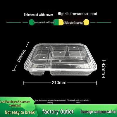 ZL Disposable 5-Compartment Microwavable Meal Box