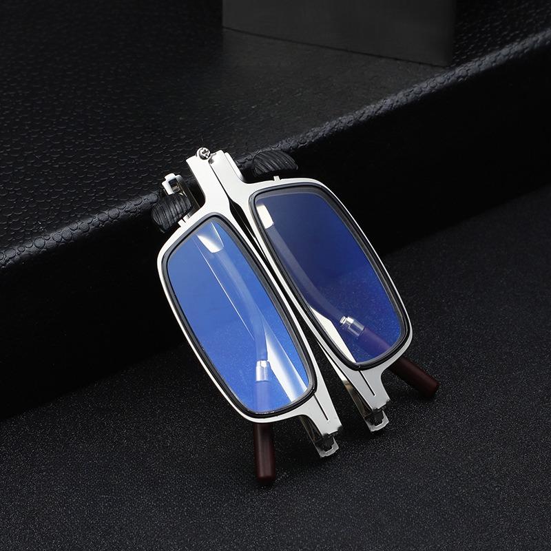 Portable Folding High Definition Anti-Blue Light Reading Glasses Men Women Phone Holder Ultra Thin with Case Presbyopic Eyeglasses
