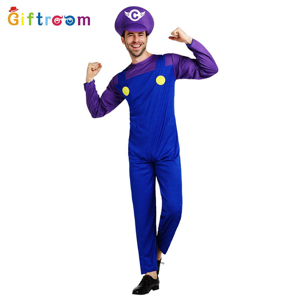 

Костюм для косплея «Супер Марио» для пар с удобным полиэстеровым комбинезоном для всех возрастов B