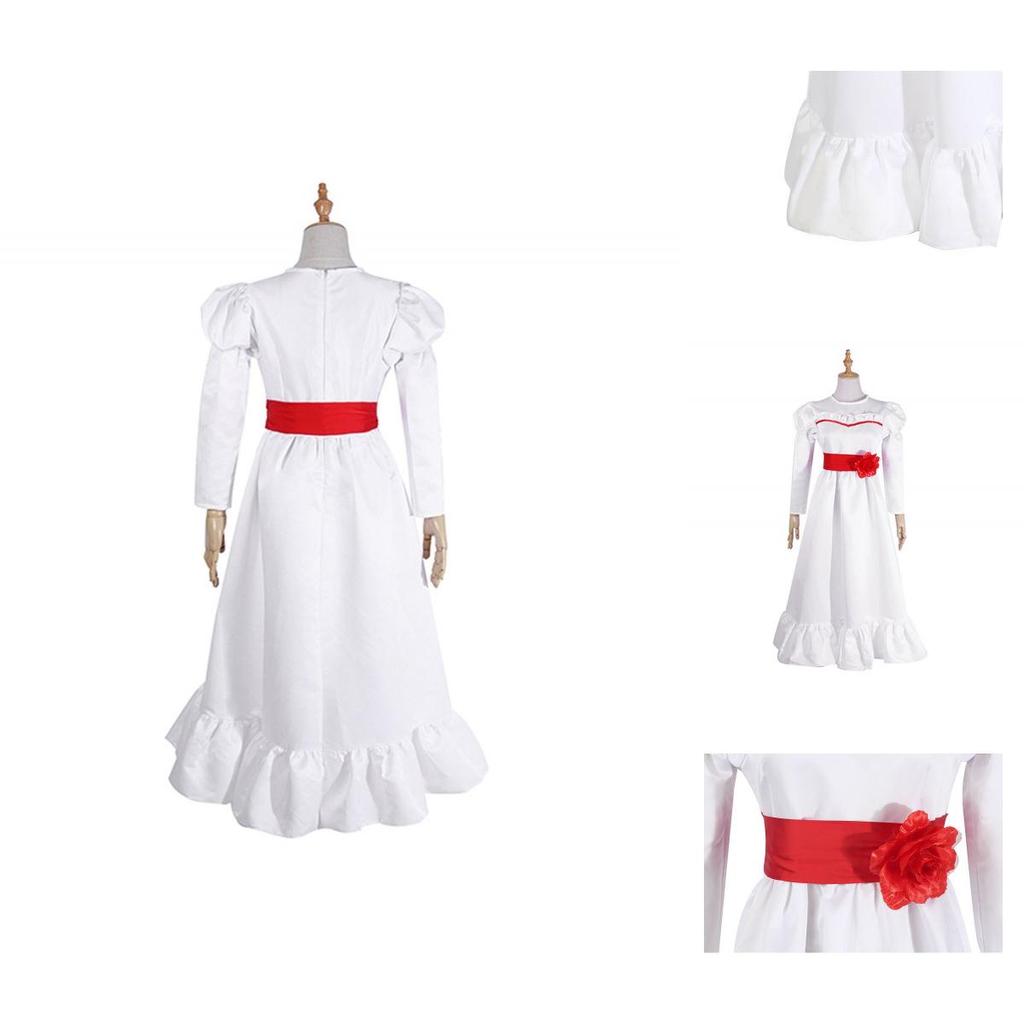 Bezaubernde Annabelle Creation Halloween Horrorpuppe Weißes Kleid Für Mädchen Und Erwachsene