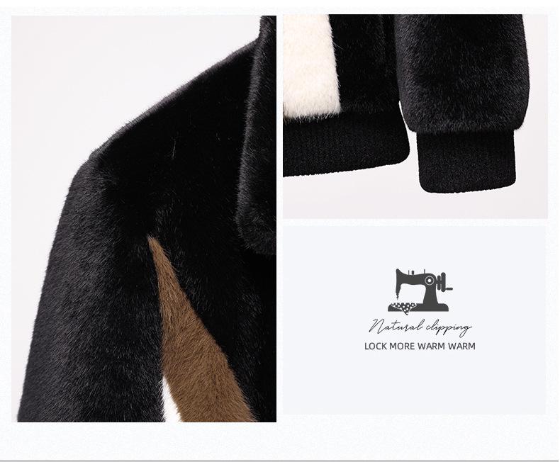 Herren Winter Goldner Nerzmantel - Warme Samtjacke