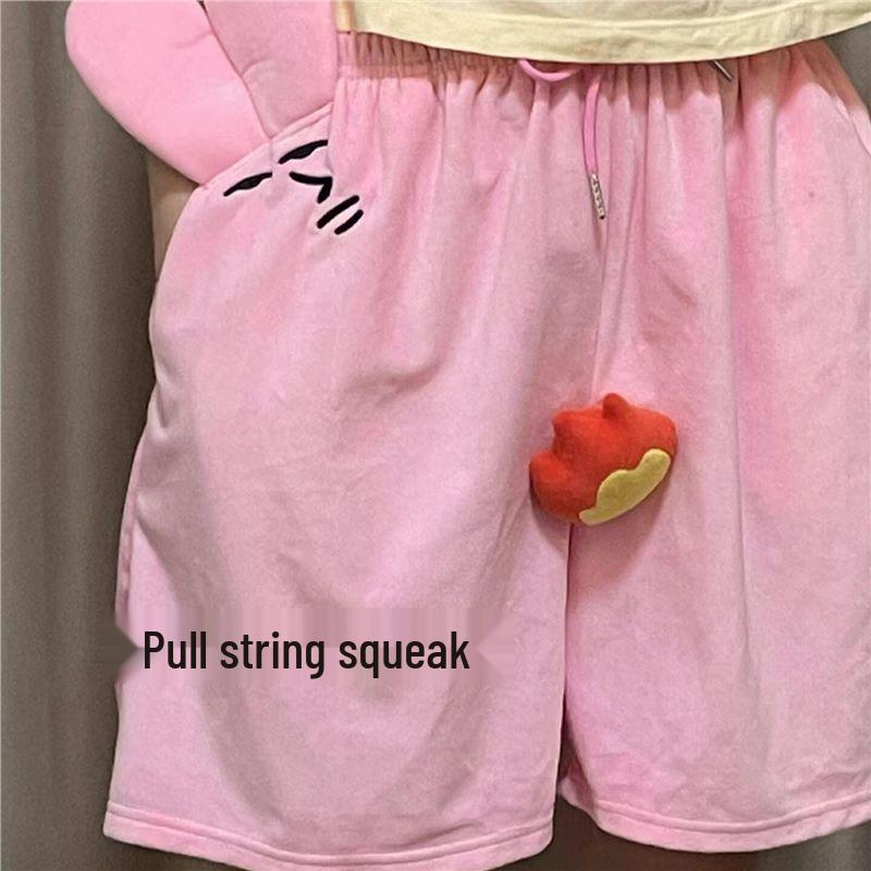 

Pink Rabbit Dopamine Summer Shorts: Creative, Cute, Drawstring, Squeaky Fun Pants S