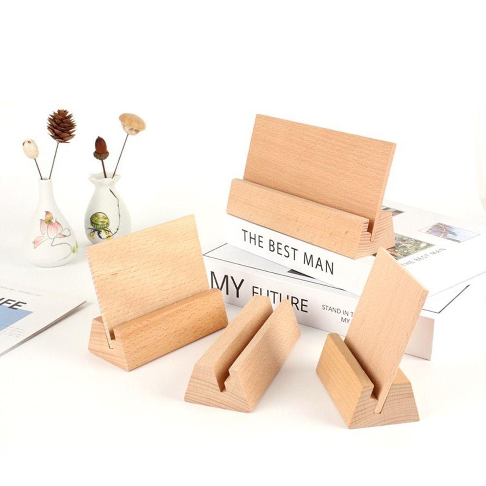 Wooden Wooden Calendar Base with Backboard Photo Card Holder Desk Calendar Stand Table Number