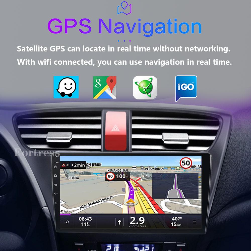 Fortress For Honda CIVIC Hatchback 2012 - 2017 Car Radio Android Multimedia Video Player Navigation GPS Stereo HU No 2 Din 2din