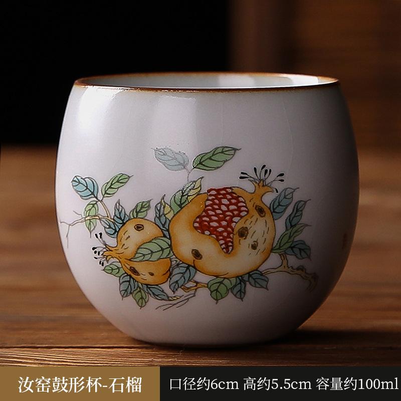 Personal Master Tea Cup Ru Kiln Crackle Glaze Essential Tool for Chinese Tea Ceremony Gongfu Tea Zen Home Use Handmade