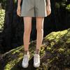 Skechers Solid Color Mid-Rise Moisture-Wicking Quick-Dry Straight-Leg Casual Shorts Women shorts Rock-Green L224W032-01DR