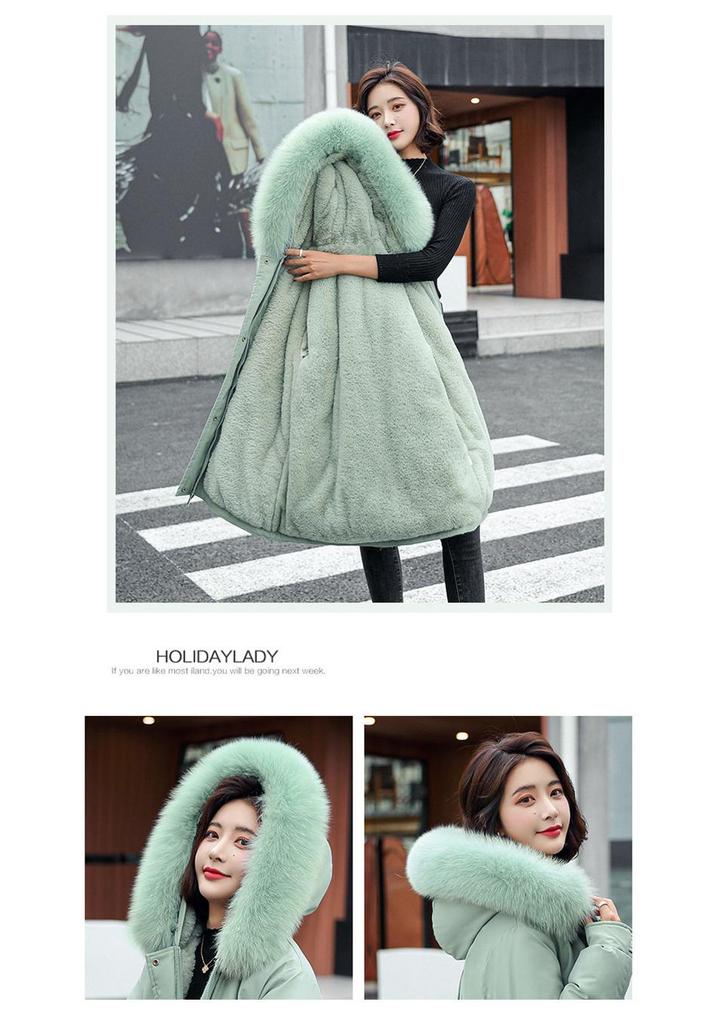 Women's Korean Style Mid-Length Winter Parka: Thick, Loose, Warm, Plus Size Cotton Coat
