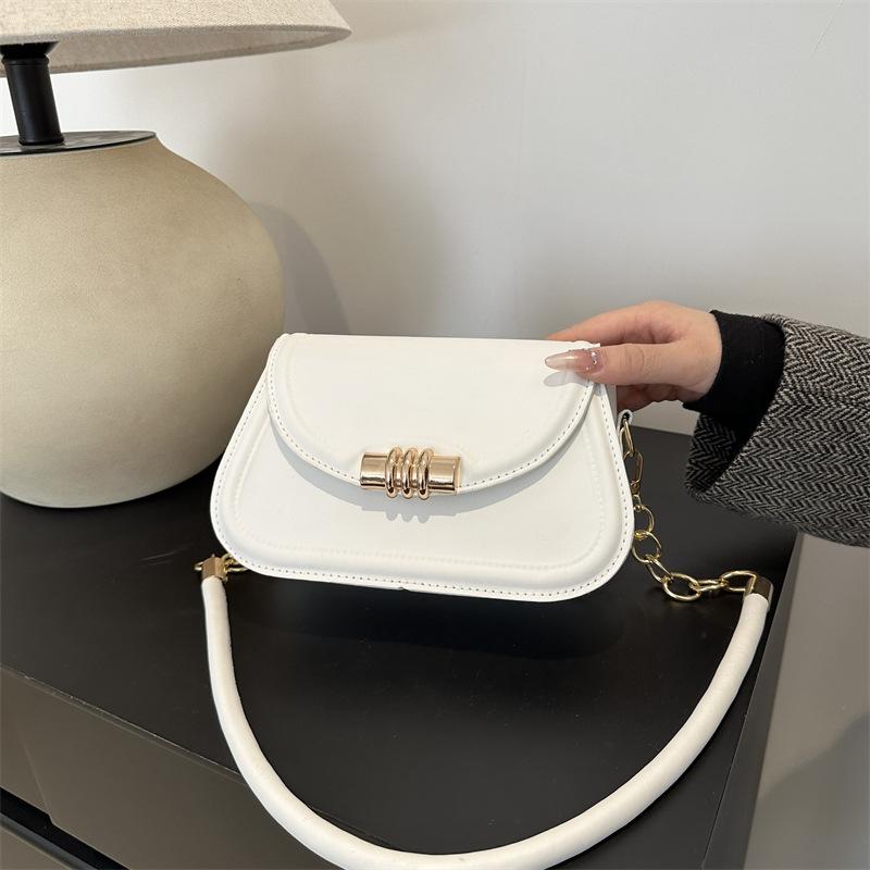 Women's commuter small bag Women's chain armpit bag 2025 new solid color messenger bag