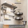 Gunmetal Gray Punch-Free Wall-Mounted Bathroom Towel and Toilet Storage Rack