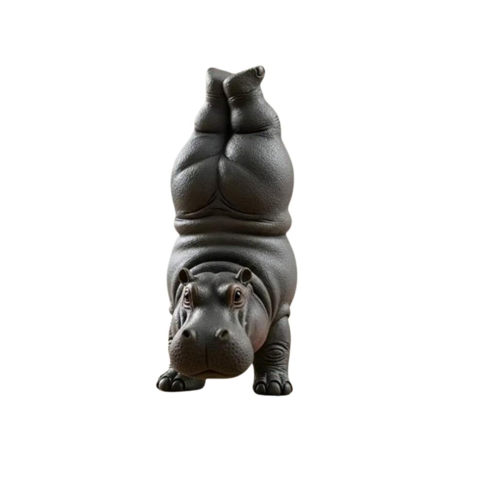 Yoga Pose Figurine Pose Yoga Hippo Statue Hippo Collectible Figurines Yoga Studio Gym Gift StyleG