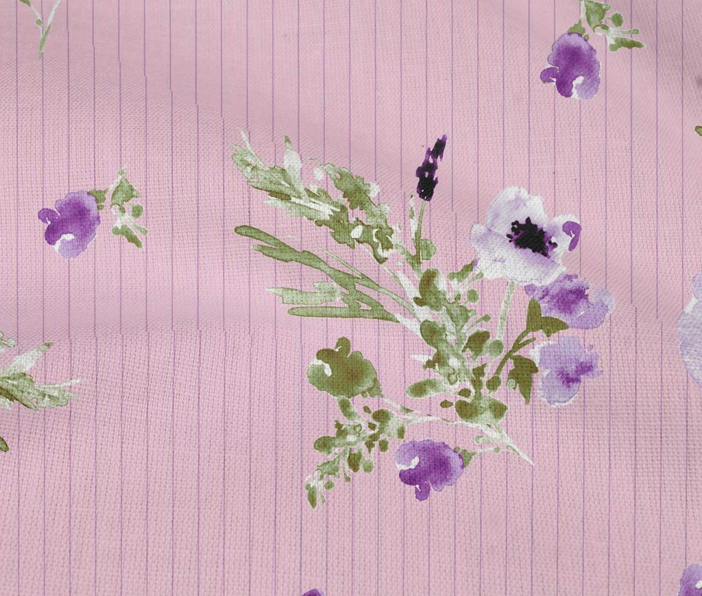 oneOone Baumwoll-Flex-Stoff Streifen|Aquarell Blätter & Pfingstrose Blumendruck Nähstoff BTY 40 Zoll