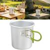 Aluminum Camping Mug for Backpacking Breaks, 150ml Foldable Outdoor Drink Cup with Grip Covered Handle for Easy Carry