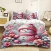 Weihnachtsmann-Muster 3D-bedrucktes Bettwäsche-Set Niedliches Rosa Stil Bettbezug-Set Weich Bequem Haus Luxus Steppdeckenbezug-Set