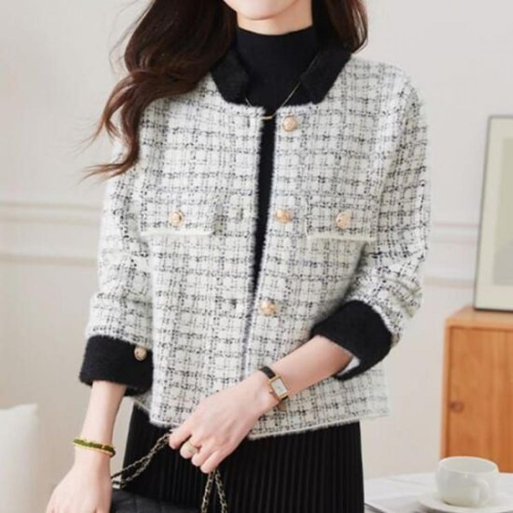 Navava Men Vintage Check Long Sleeve Cardigan Nc253