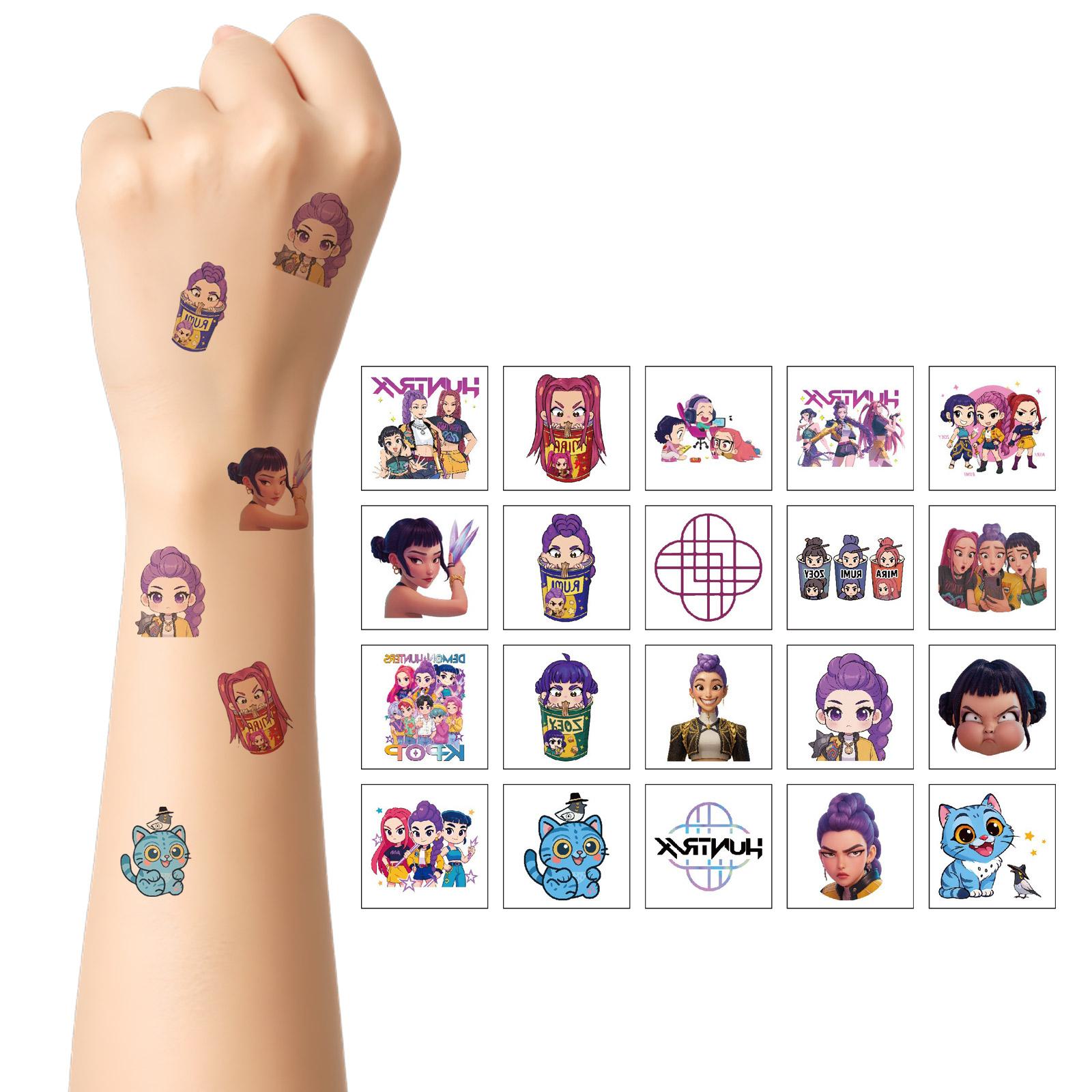 

20pcs Cute Stickers, Anime Stickers, Costume Stickers,Stickers That Can Be Wet And Applied To The Body One Size синий