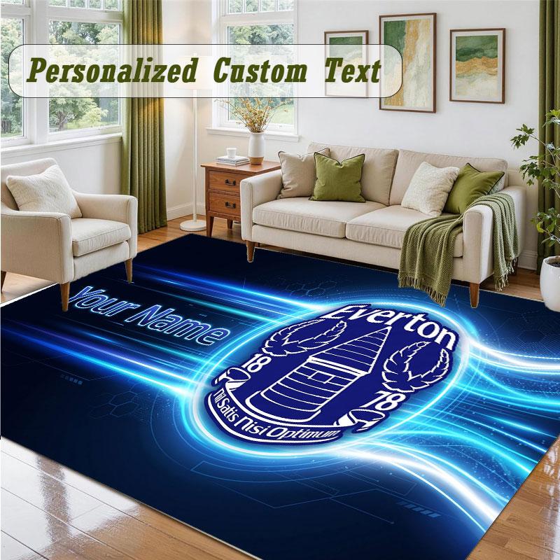 Crystal Velvet Square Rug Custom NameEverton FC Pattern Non Slip Home Floor Decor Rug