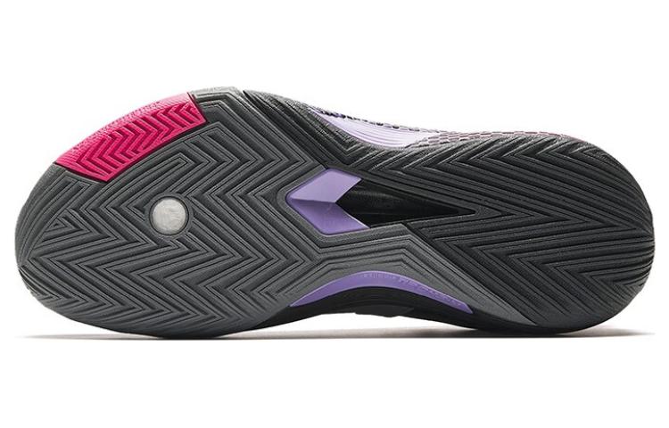 Men's Sneakers Anta Speed Battle 5 Cushioning, Wear Resistant Mid top Basketball Shoes Men's Black Gray Purple