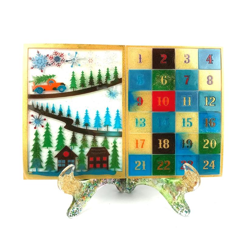Silicone Plate Holder Casting Molds Table Storage Stand Easels Plate Mold Epoxy Resin Pictures Frame Display Stand Mold