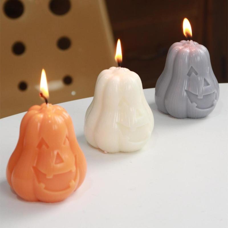 Halloween Pumpkin Candle Silicone Mold DIY Handmade Scented Plaster Craft Resin Cement Soap Mould Halloween Gift