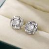 Simple Versatile Women's Cubic Zirconia Stud Earrings Silver Color High Quality Ear Accessory Daily Wear Wedding Jewelry