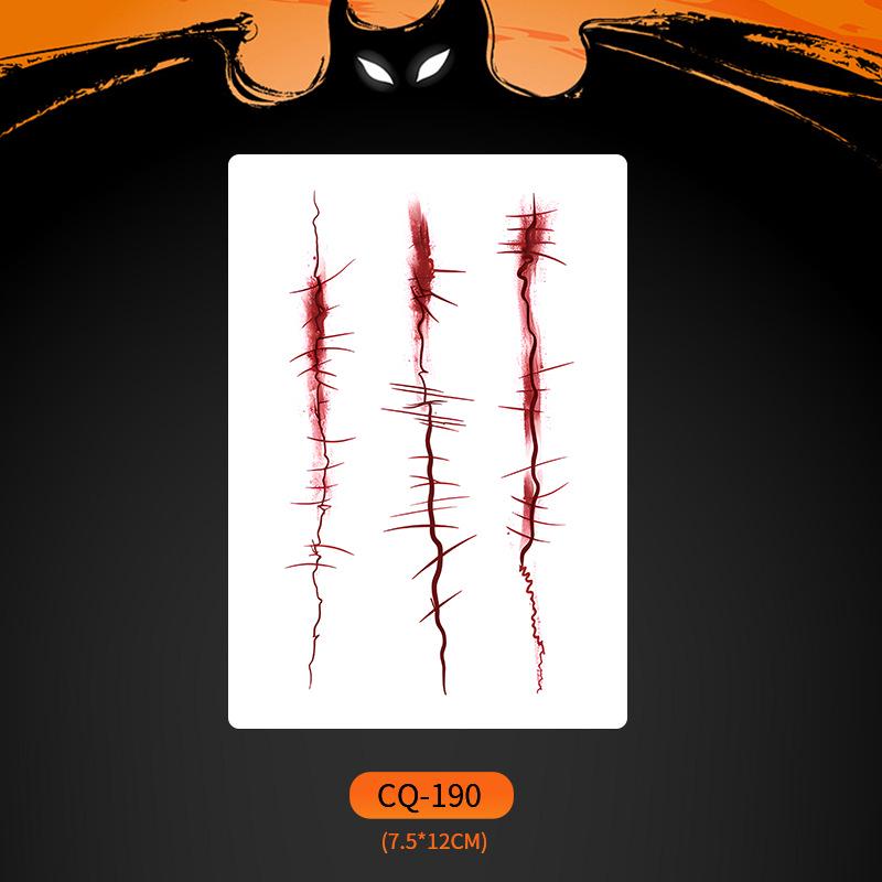 Nuevos Halloween 2024 Pegatinas de Tatuaje de Cara de Boca Grande Aterradoras - Divertido, Impermeable, Maquillaje de Fiesta Colorido