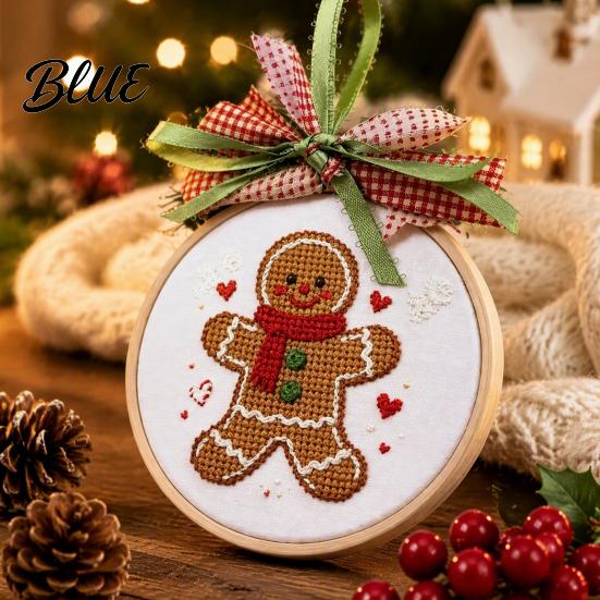 Handmade Craft Gift for Adults Christmas Embroidery Ornament DIY Kit, Beginner-Friendly Stitching Set with Healing Experience All Tools, Wall Hanging