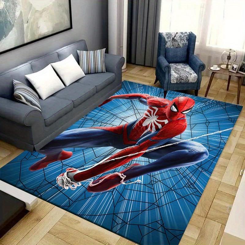 1pc Spider-Man Pattern Area Rug Soft Flannel Floor Mat for Living Room, Bedroom, Sofa Coffee Table Floor Mat, Machine Washable