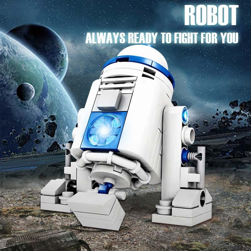 Ungiftiges Weltraumroboter-Bauset - 102 Teile 3D STEM-Spielzeug für Kinder im Alter von 6-12 Jahren R2D2-Stil DIY Pädagogisches Geschenk für Geburtstag Weihnachten