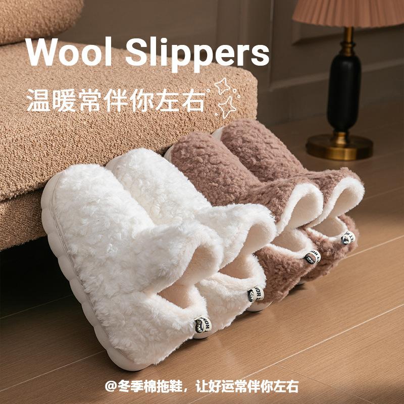 Winter Couple 2025 New Indoor Home Cute Plush Cotton Shoes Autumn and Winter Cotton Slippers