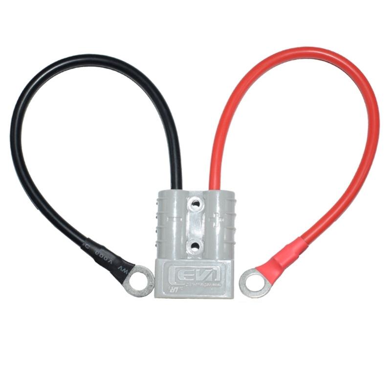 30/50/100cm Heavy Duty 50A ADS Connector Cable with O Terminal , 10AWG Solar Extension Cord Line for Car Boats
