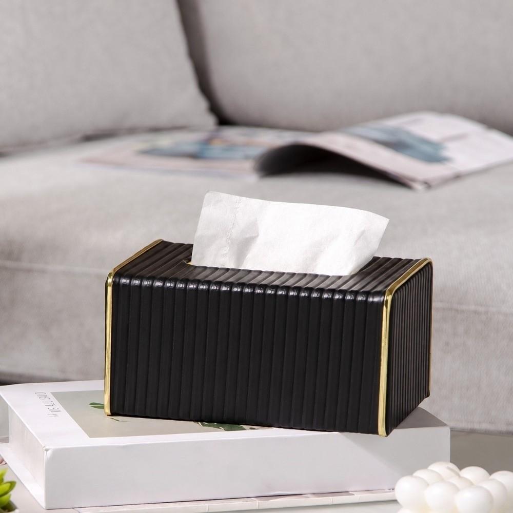 Exquisite Tissue Box Modern Paper Storage Case Home Decor Leather Tissue Container Coffee Table