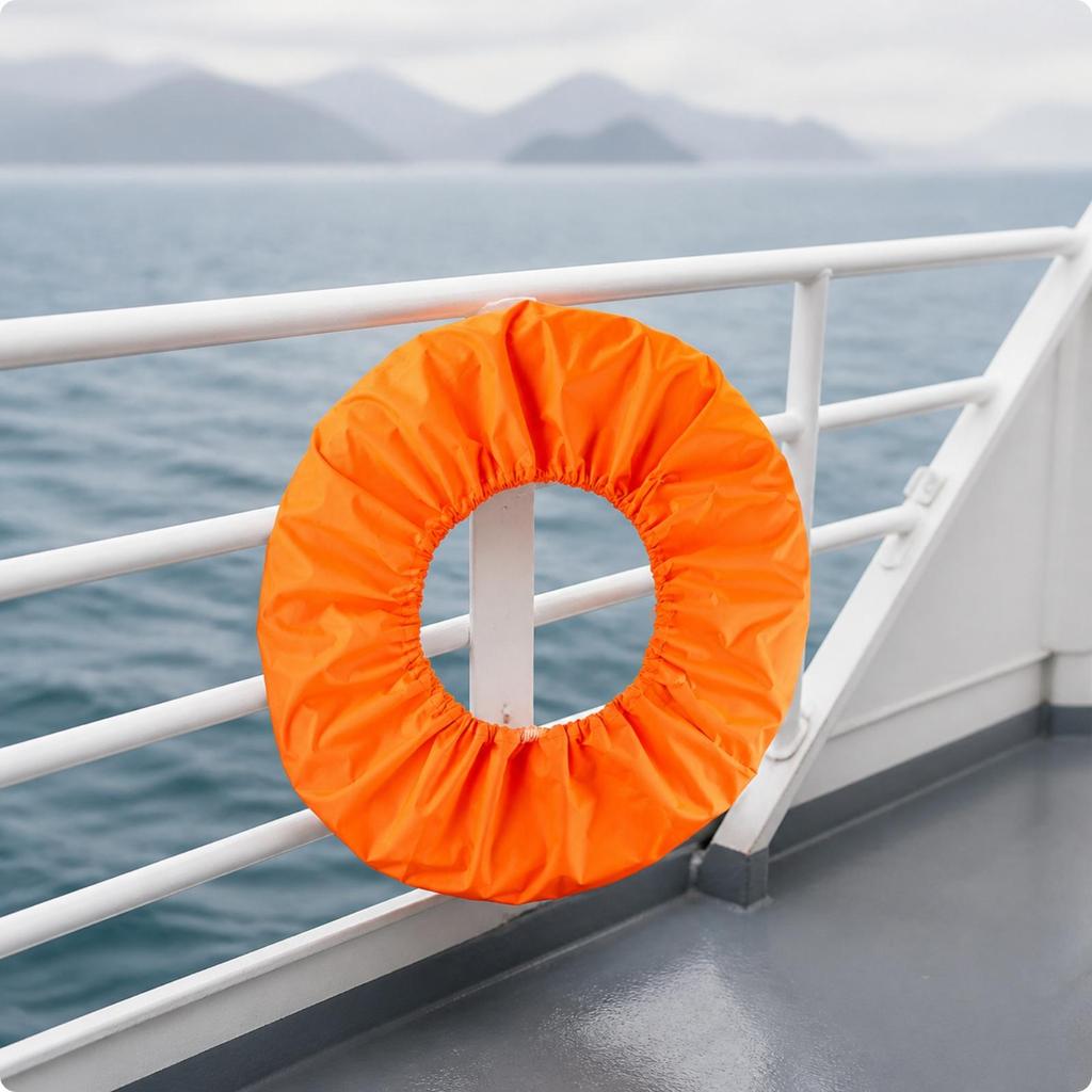 Lightweight Waterproof Lifebuoy Cover with Gathered Edge Protective Sleeve for