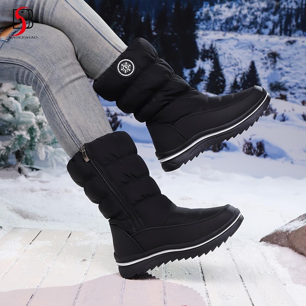 New Winter Warm Boots, Extended Plush Boots, Anti Slip and Windproof Thickened Version, -40 Degree Women's Mid and Long Boots, Durable Boots