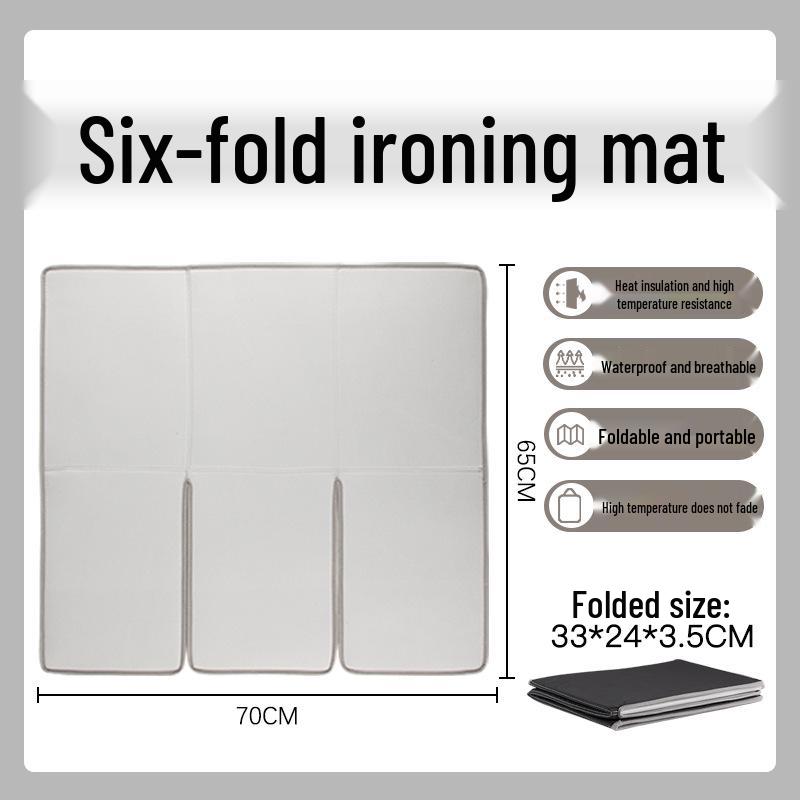 Three-Fold Heat-Resistant Portable Ironing Board Pad - Foldable, Flat, and Hanging Type