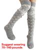 Womens Christmas Knitted Thigh High Socks with Strappy Ties Snowflake Print Over Knee Boot Stockings Winter Leg Warmers