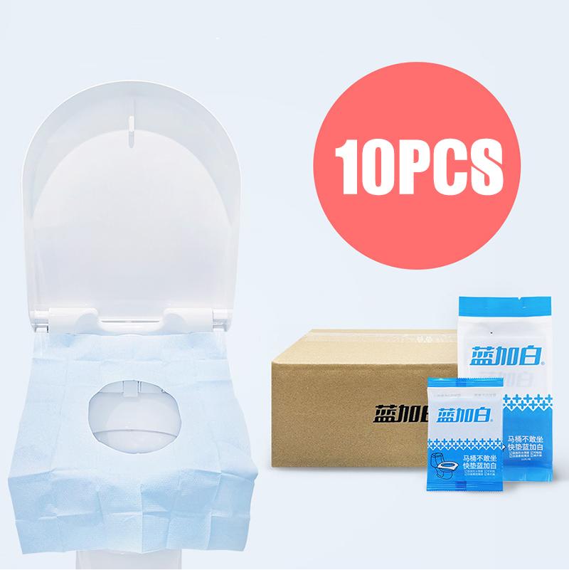 10pcs Disposable Toilet Pad Waterproof Travel Hotel Pregnant Woman The Elderly Toilet Dirt Separator With Glue Dispensing