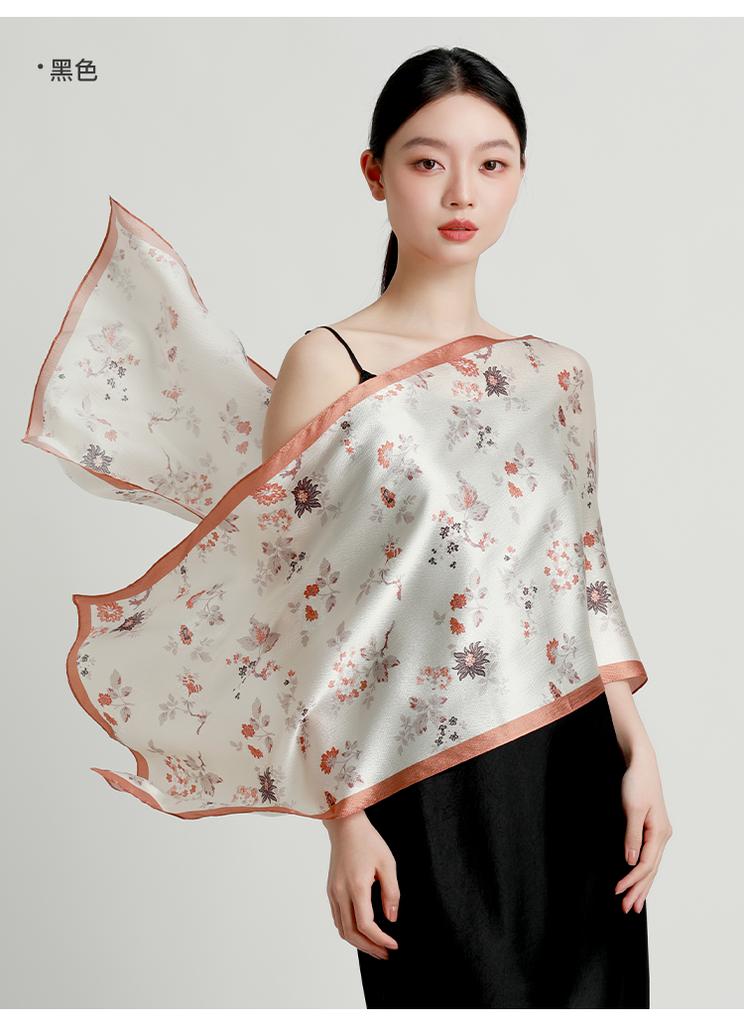 New 12 mm 100% mulberry silk fashionable and high-end shawl women's silk versatile silk scarf