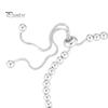 Bracciale Bolo con Perla Regolabile Bracciale Fatto a Mano con Perla d'Argento Scorrevole per Donna Bracciale a Catena in Lega Regalo per Anniversari Compleanni Natale