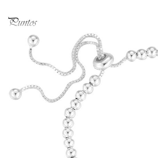 Bracciale Bolo con Perla Regolabile Bracciale Fatto a Mano con Perla d'Argento Scorrevole per Donna Bracciale a Catena in Lega Regalo per Anniversari Compleanni Natale