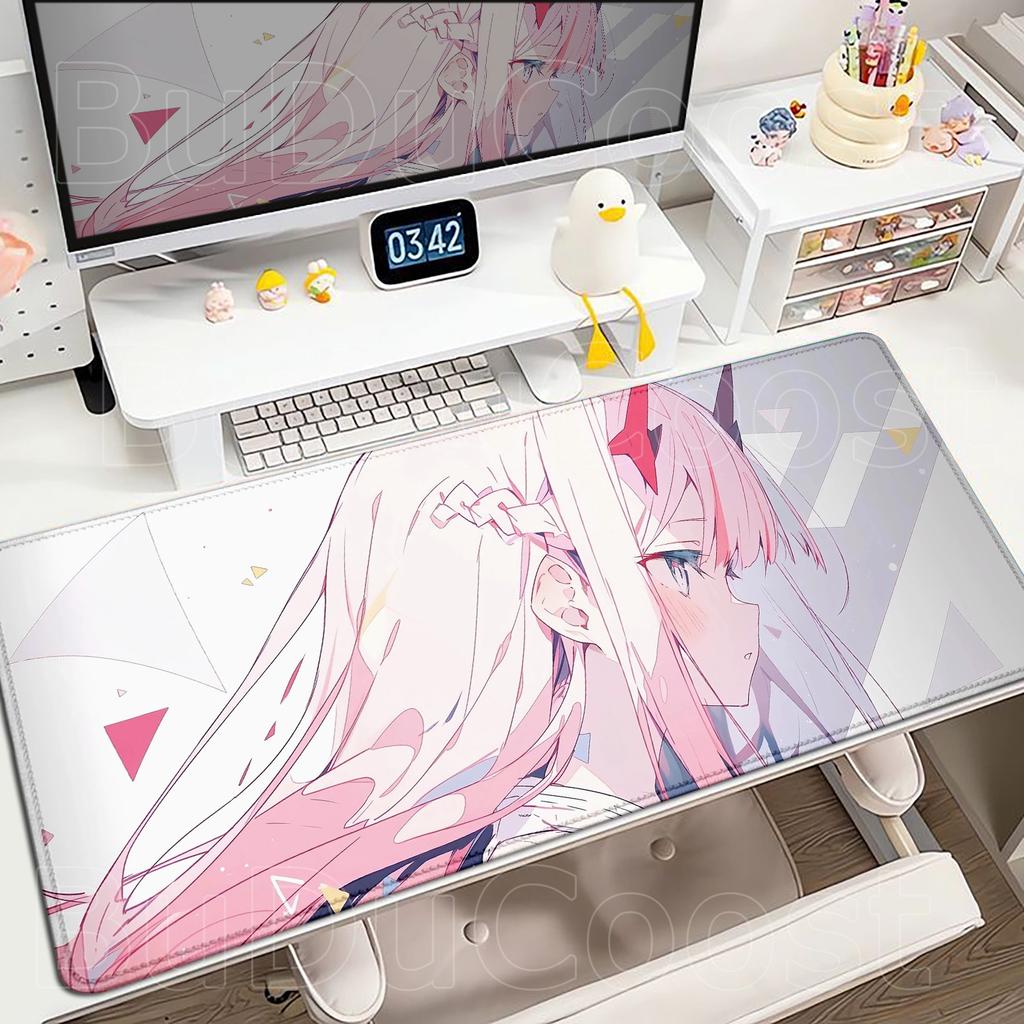 XXL HD Print Keyboard Pad Large Size Anime Mouse Pads Darling in The FranXX 02 Gaming Table Pad 400x900mm Big Desk Mats Zero Two