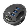 USB HUB Mount In Desk Plug Socket USB 3.0 3Ports With / Card Reader for PC/Tablet USB Splitter