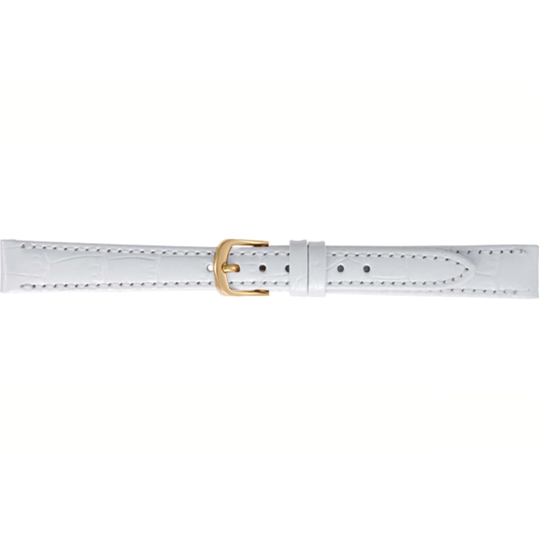 

BAMBI watch band, cowhide leather, embossed, white, 14mm, gold buckle, BKA005WL