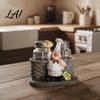 Pepper Shaker Salt And Shakers Set Decorative Resin Chef Statue Spice Bottles Organizer Glass Seasoning Holder for Kitchen Dining Centerpiece